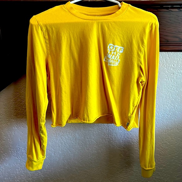 Vans Tops - Vans Medium Womens Long Sleeve Yellow Crop Top Tee Shirt 5/$10.